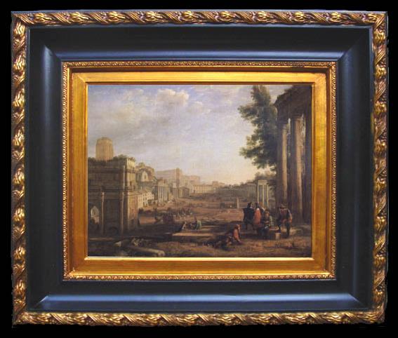 framed  Claude Lorrain View of the Campo Vaccino ()mk05, Ta059
